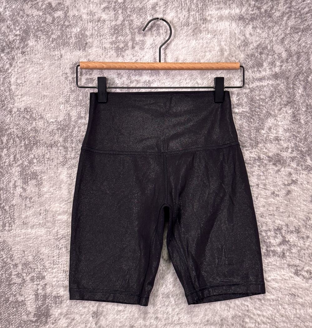 Lululemon Align Shorts 4 Womens Shine Black 8" Biker